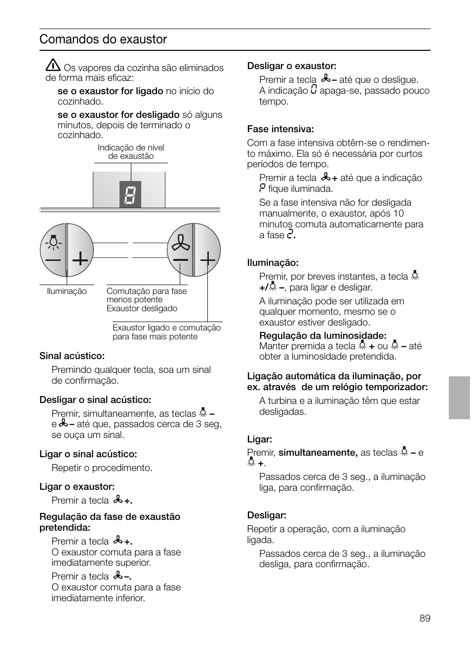 Comandos do exaustor | Siemens LF957GA60 User Manual | Page 89 / 108