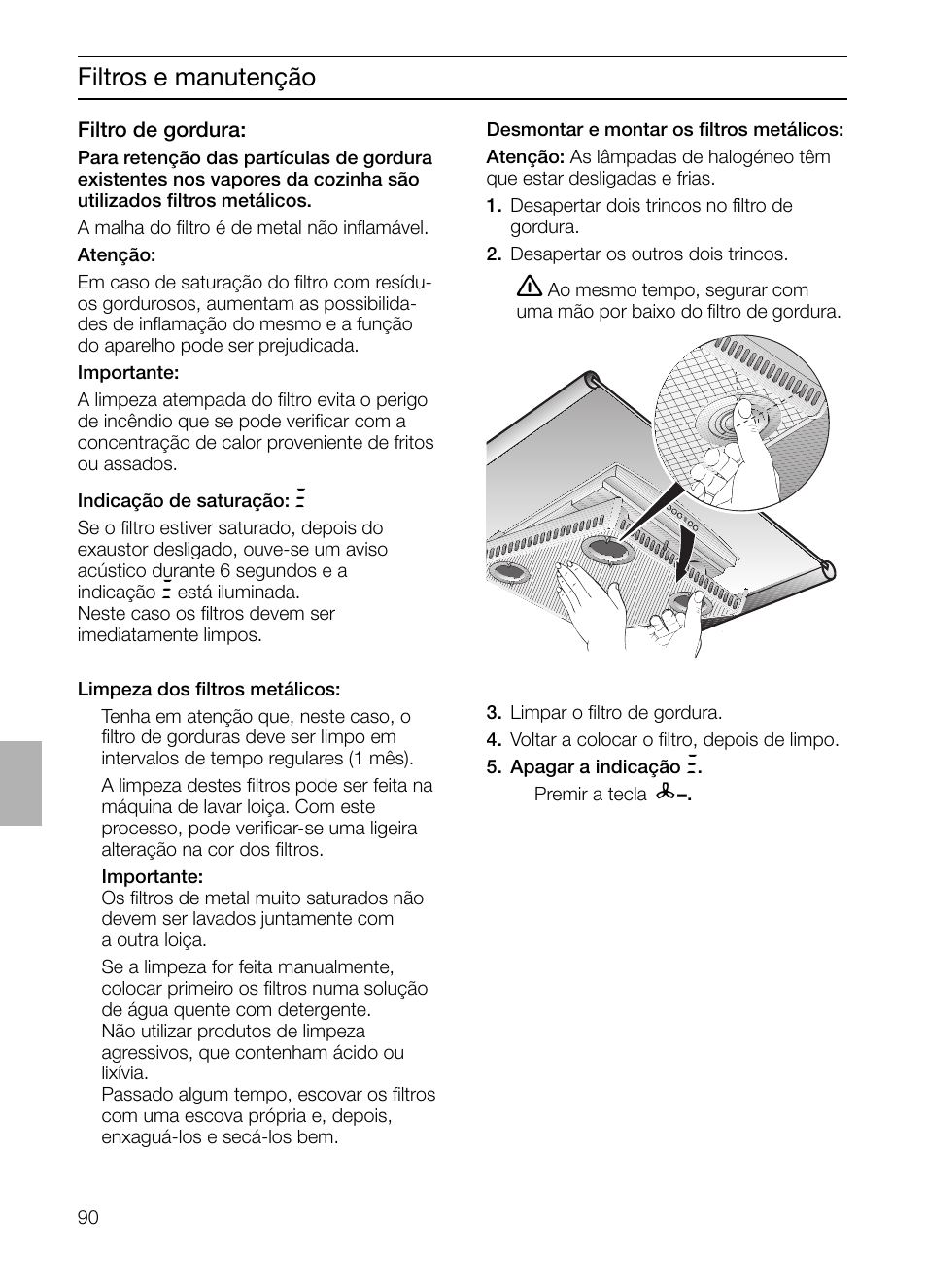 Filtros e manutenção | Siemens LF957GA60 User Manual | Page 90 / 108