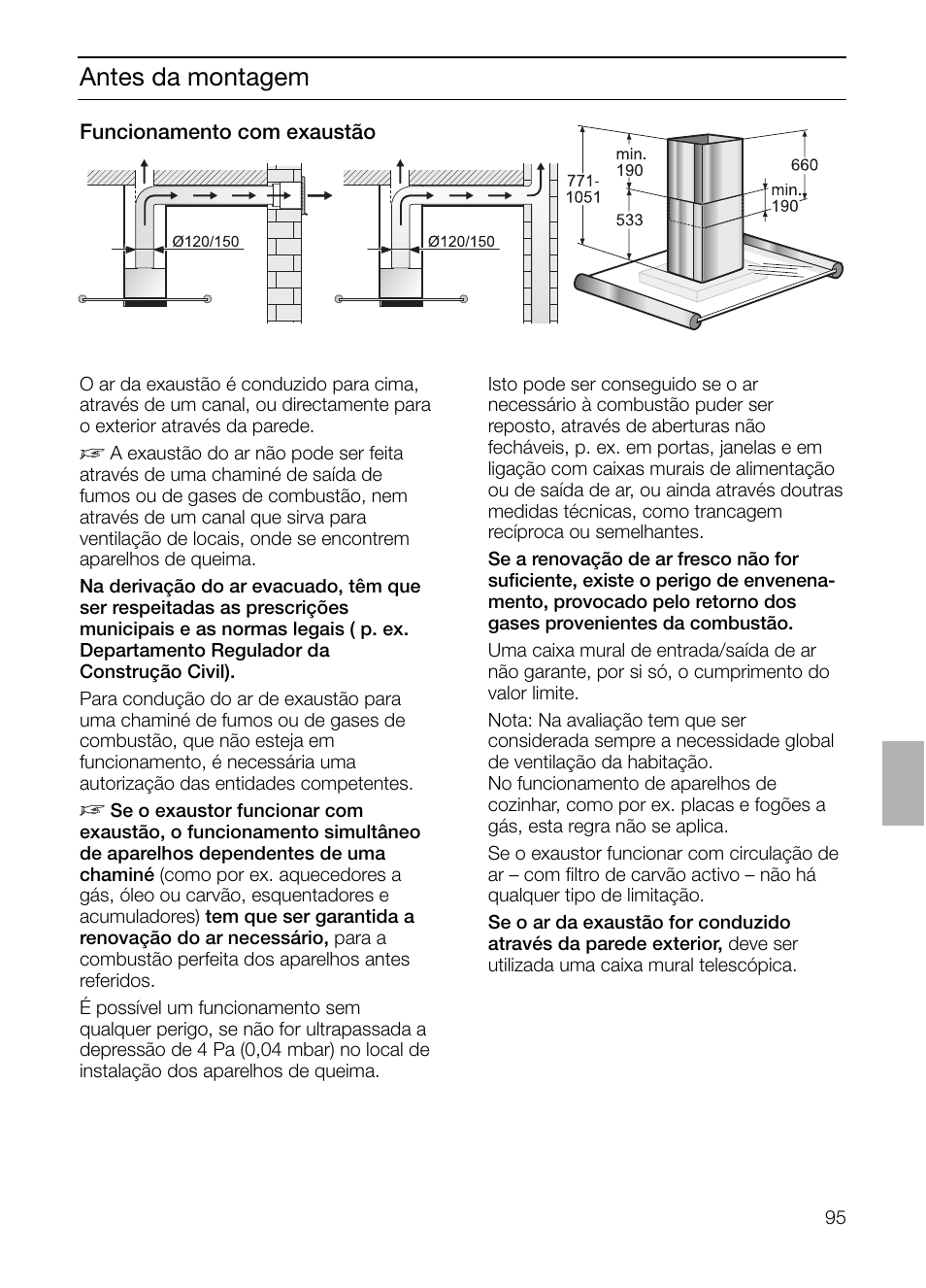 Antes da montagem | Siemens LF957GA60 User Manual | Page 95 / 108