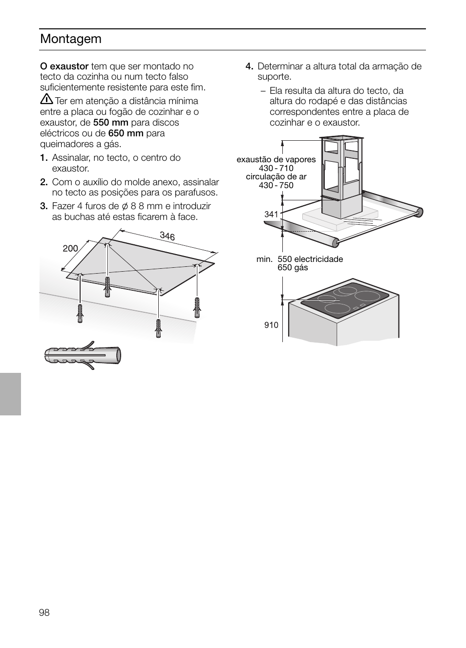 Montagem | Siemens LF957GA60 User Manual | Page 98 / 108