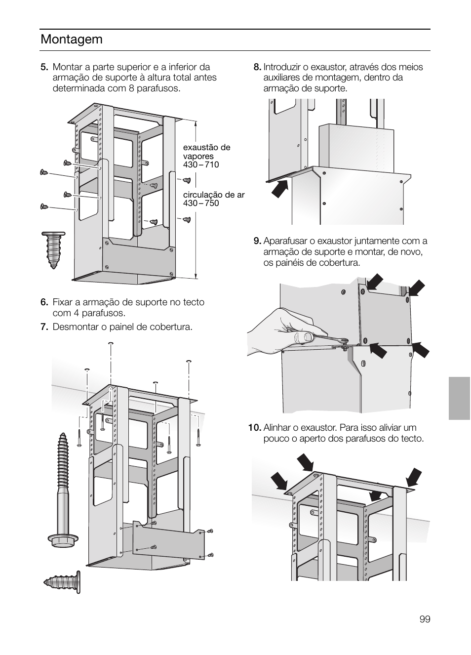 Montagem | Siemens LF957GA60 User Manual | Page 99 / 108