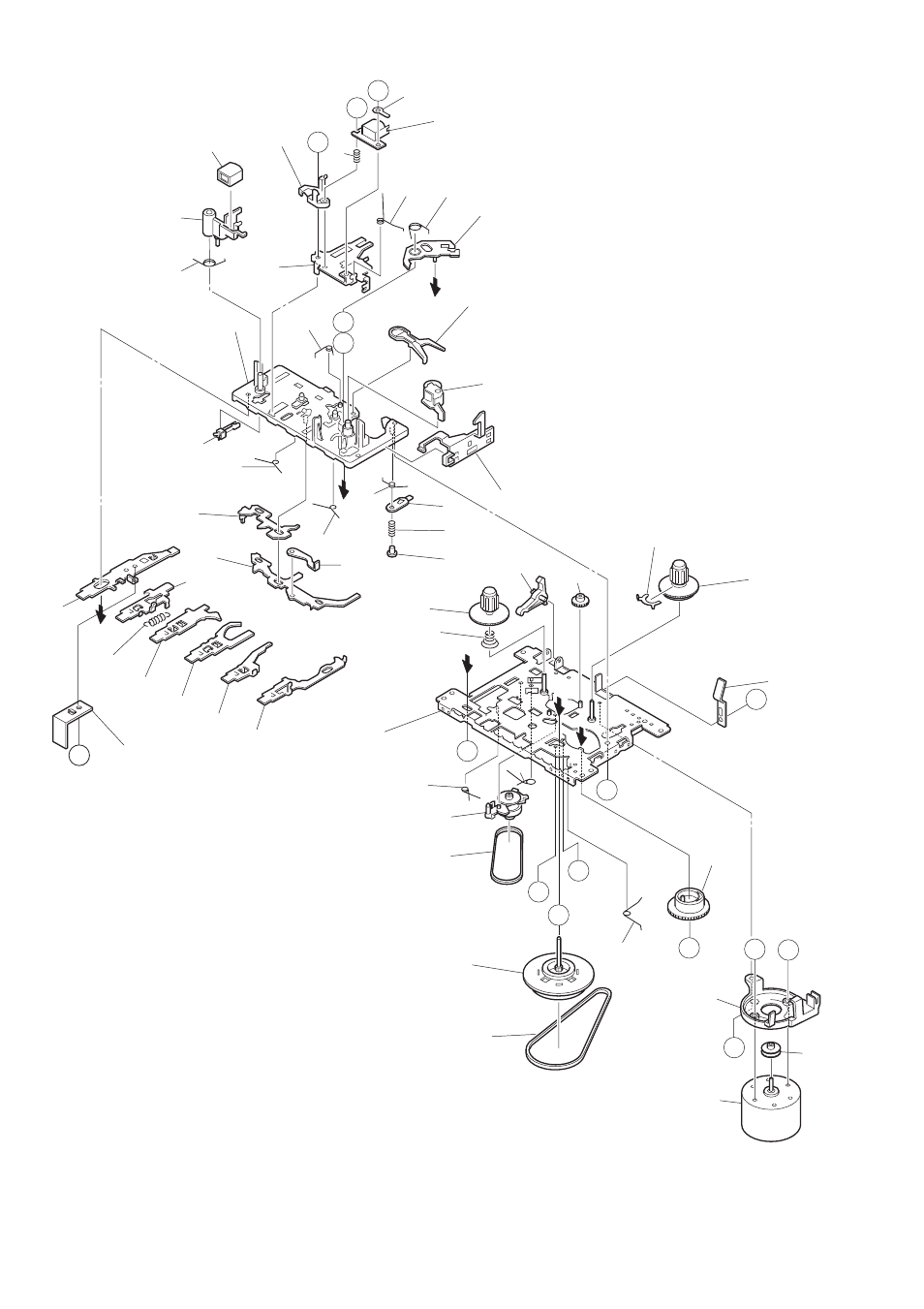 Tape mechanism exploded view 1/1 | Aiwa CSD-TD53 User Manual | Page 26 / 30