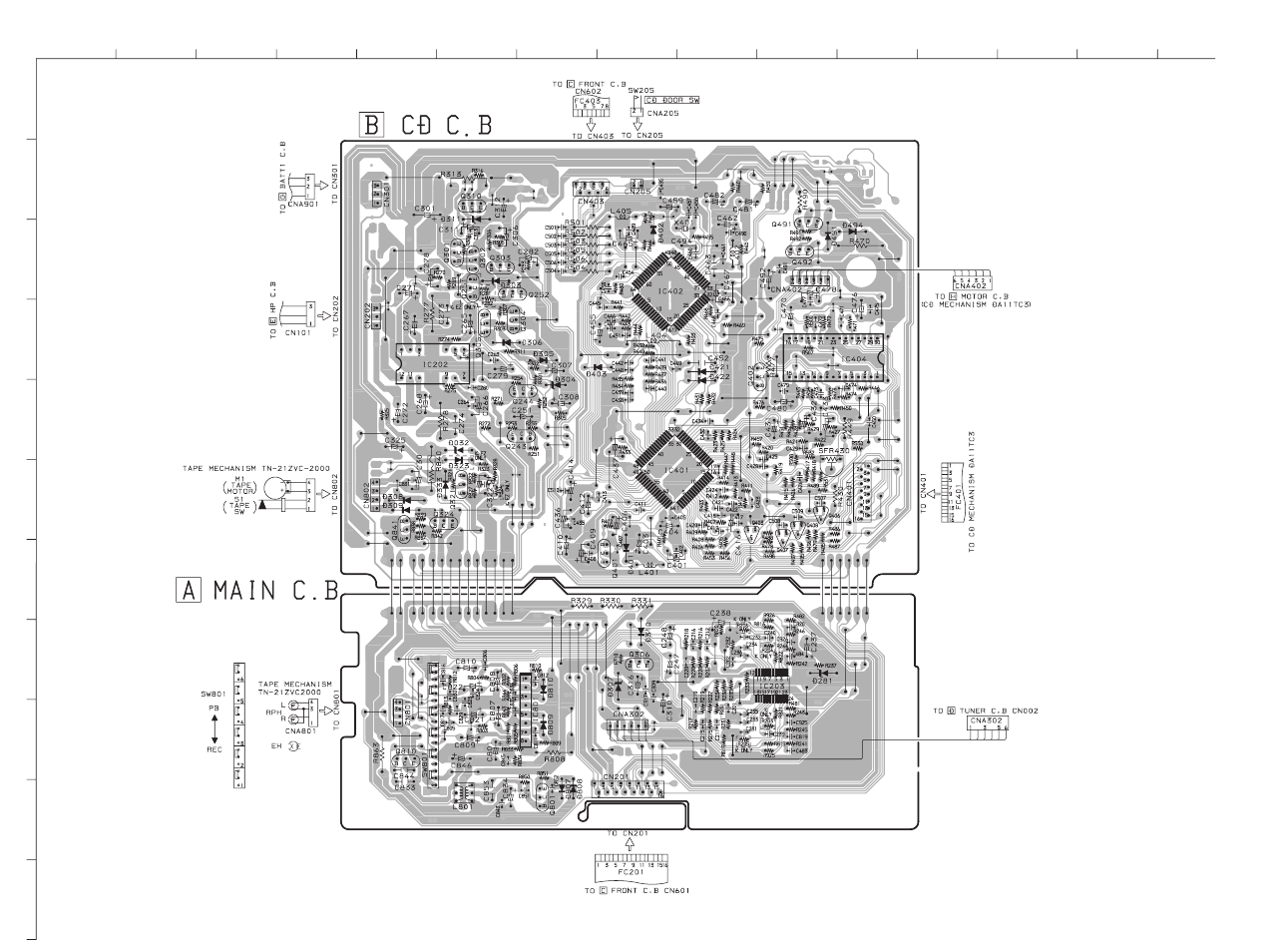 Wiring-1 (main/cd) | Aiwa CSD-TD53 User Manual | Page 8 / 30