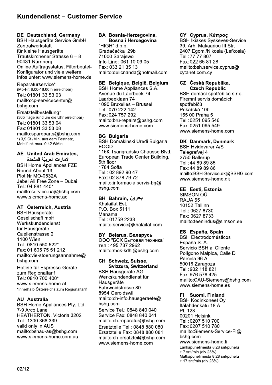 Siemens MQ96580 User Manual | Page 124 / 131