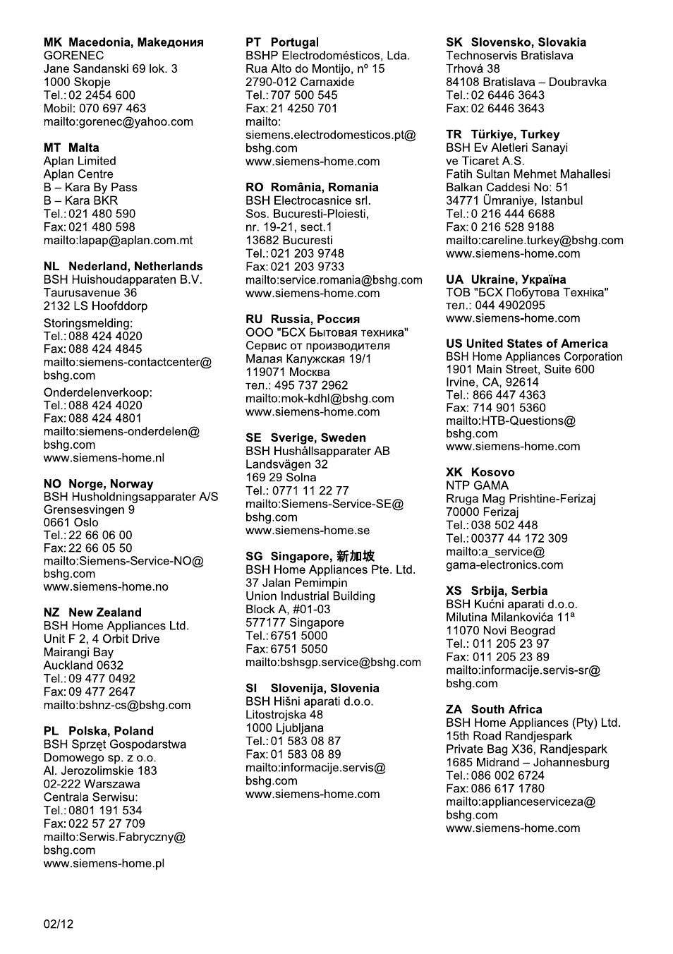 Siemens MQ96580 User Manual | Page 126 / 131