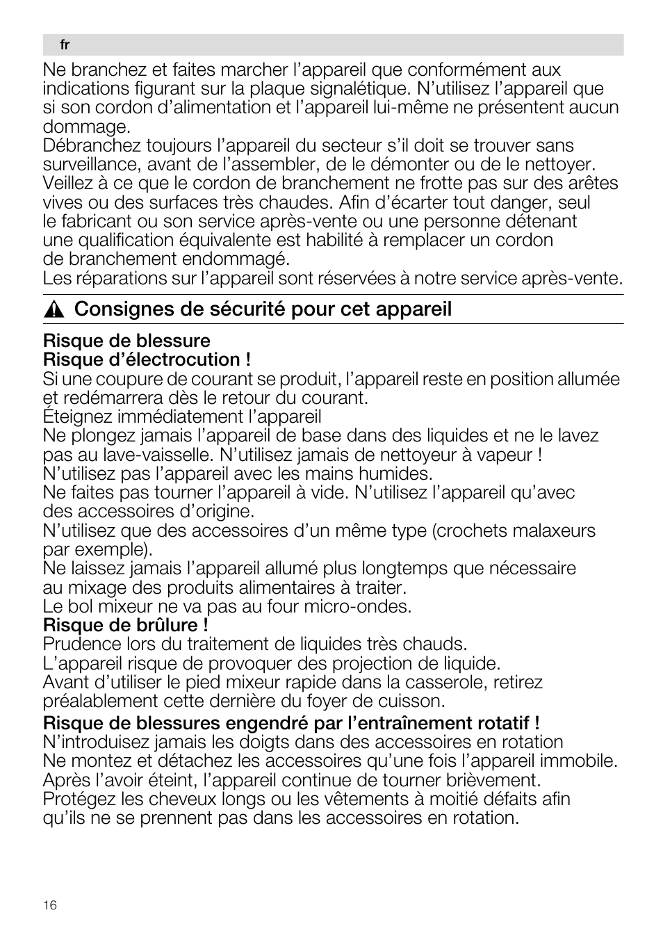 Siemens MQ96580 User Manual | Page 16 / 131