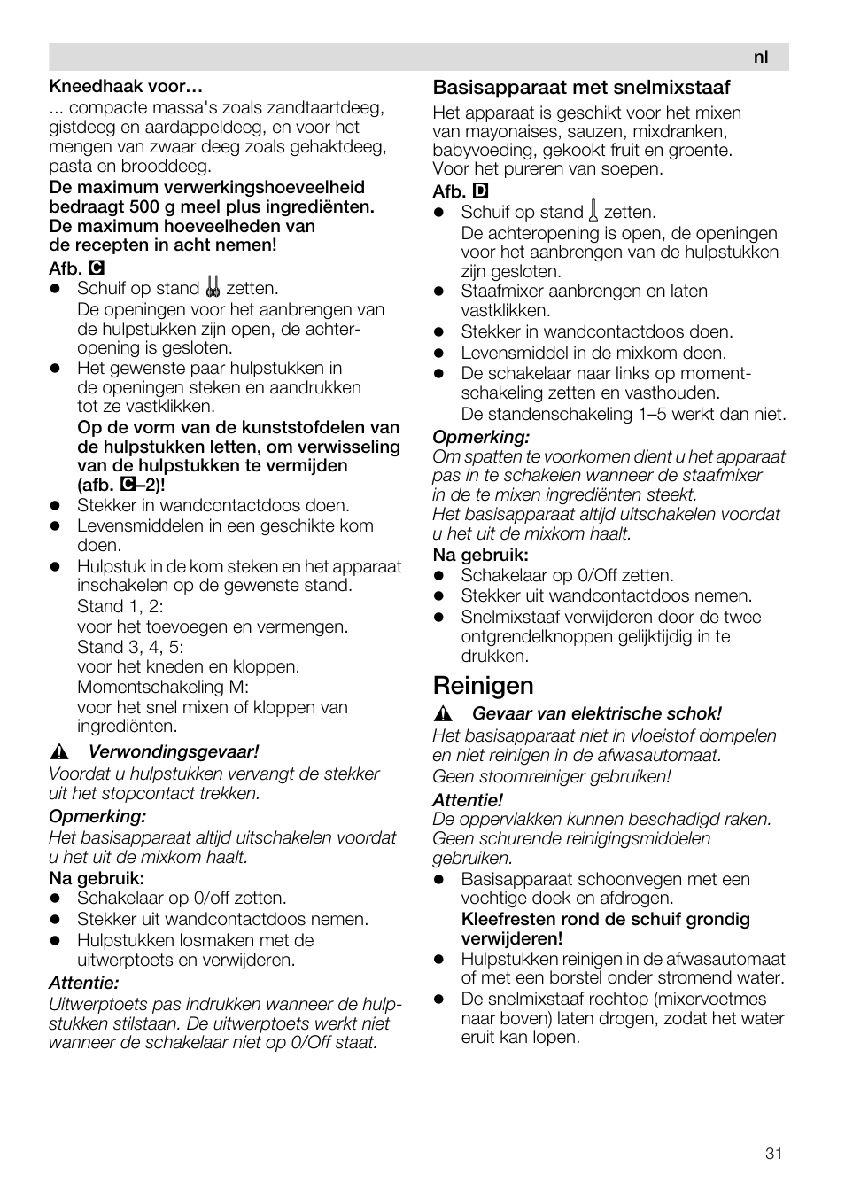 Reinigen | Siemens MQ96580 User Manual | Page 31 / 131