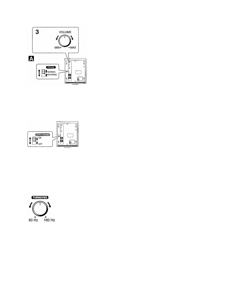 Using the auto power function, Setting the bass sound range | Aiwa TS-W60 User Manual | Page 6 / 7