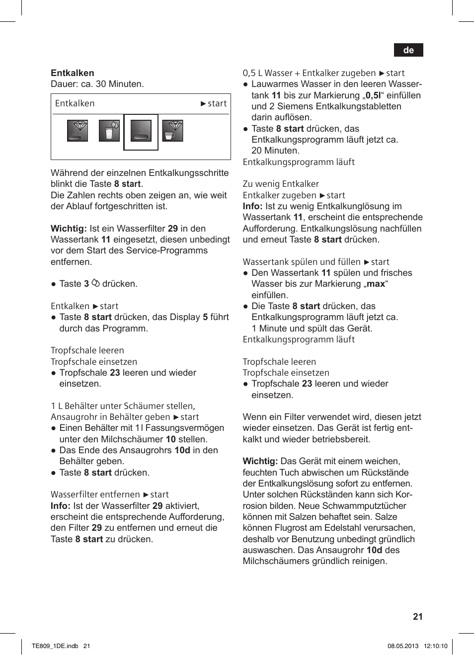 Siemens TE809501DE User Manual | Page 25 / 116