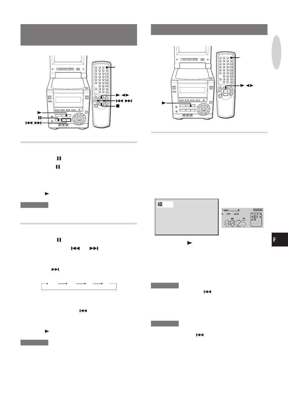 Avance image par image et lecture en ralenti, Lecture aléatoire/répétée, Avance image par image | Lecture en ralenti, Lecture aléatoire (cd vidéo seulement) | Aiwa XR-DV3M User Manual | Page 127 / 160