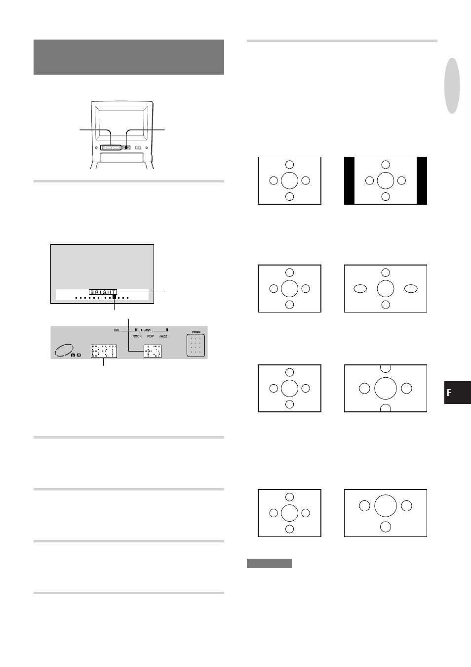 Réglage de l'image du moniteur, Opération, Réglage de la luminosité | Réglage de la couleur, Réglage de la nuance, Obscurcissement de l'écran, Réglage du format | Aiwa XR-DV3M User Manual | Page 133 / 160