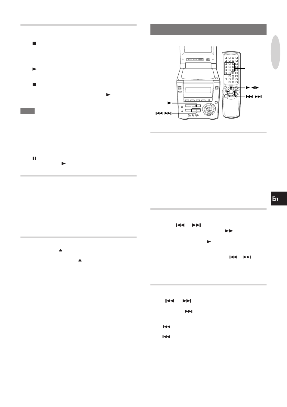 Selecting a track, Selecting a track with the remote control, Fast forward/reverse play | Skipping, Stopping and pausing, Marking and searching, Removing the disc | Aiwa XR-DV3M User Manual | Page 15 / 160