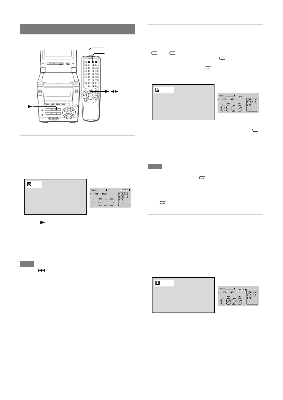 Random/repeat play, Repeat play, A-b repeat play | Random play | Aiwa XR-DV3M User Manual | Page 16 / 160