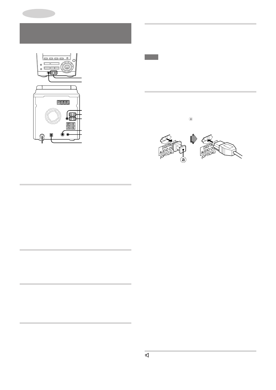 Connecting optional equipment, Audio in jacks (front) aux in jacks (rear), Video in jack | Line out jacks, Video out jack, S-video out jack, Digital audio out (optical) jack, 3super woofer jack | Aiwa XR-DV3M User Manual | Page 40 / 160
