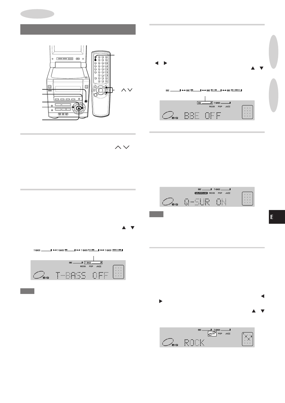 Ajustes de audio, Volumen, Sistema super t-bass | Cómo realzar los agudos, Sistema q surround, Ecualizador gráfico | Aiwa XR-DV3M User Manual | Page 65 / 160