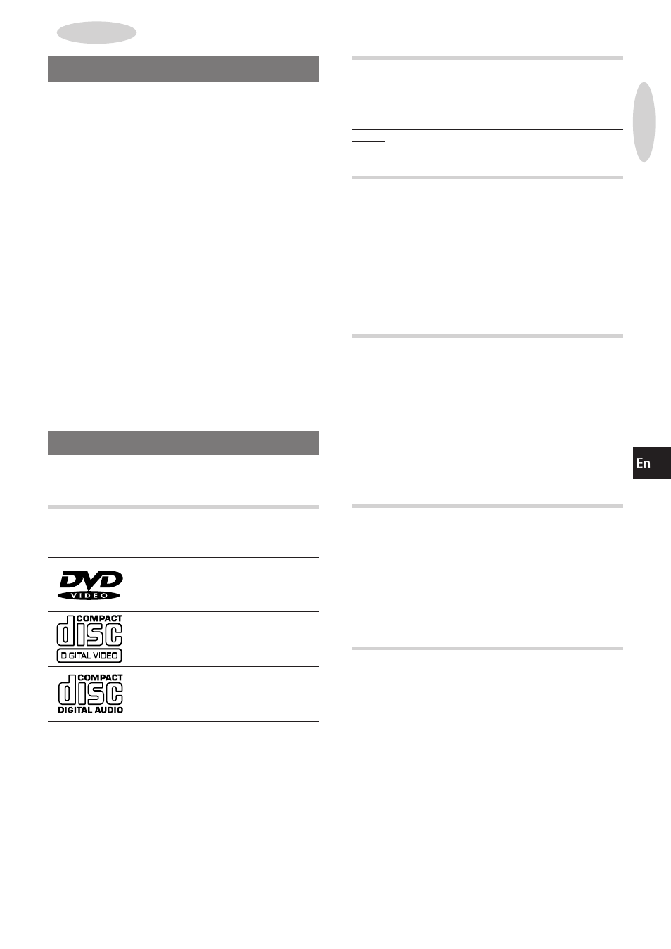 Features, Before use, Supported disc formats | Color system for dvds and vcds, Software dependent features of dvds and vcds, Region code of the disc player and dvds, Copyright protection | Aiwa XR-DV3M User Manual | Page 7 / 160