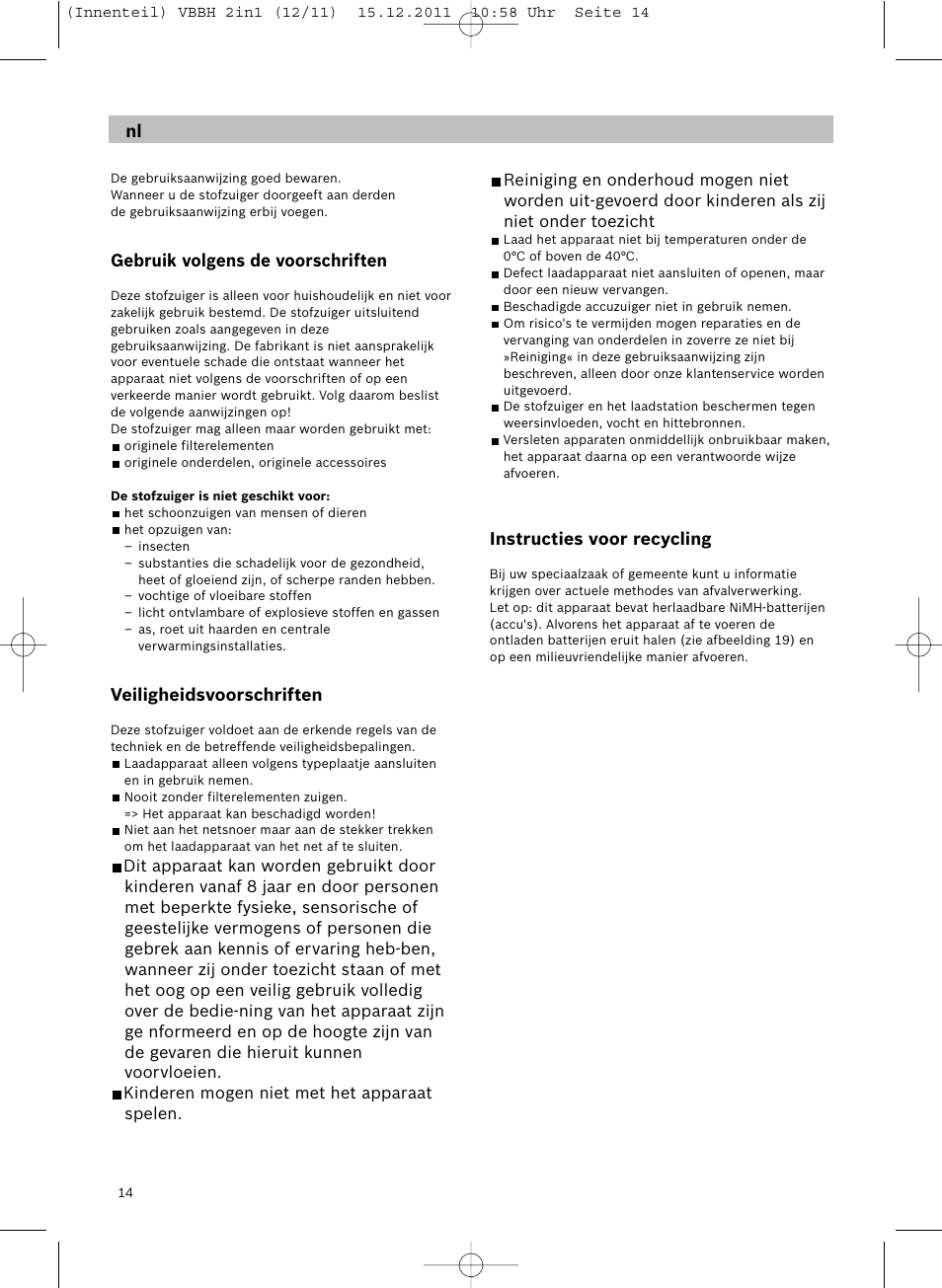 Siemens VBH14401 User Manual | Page 16 / 82