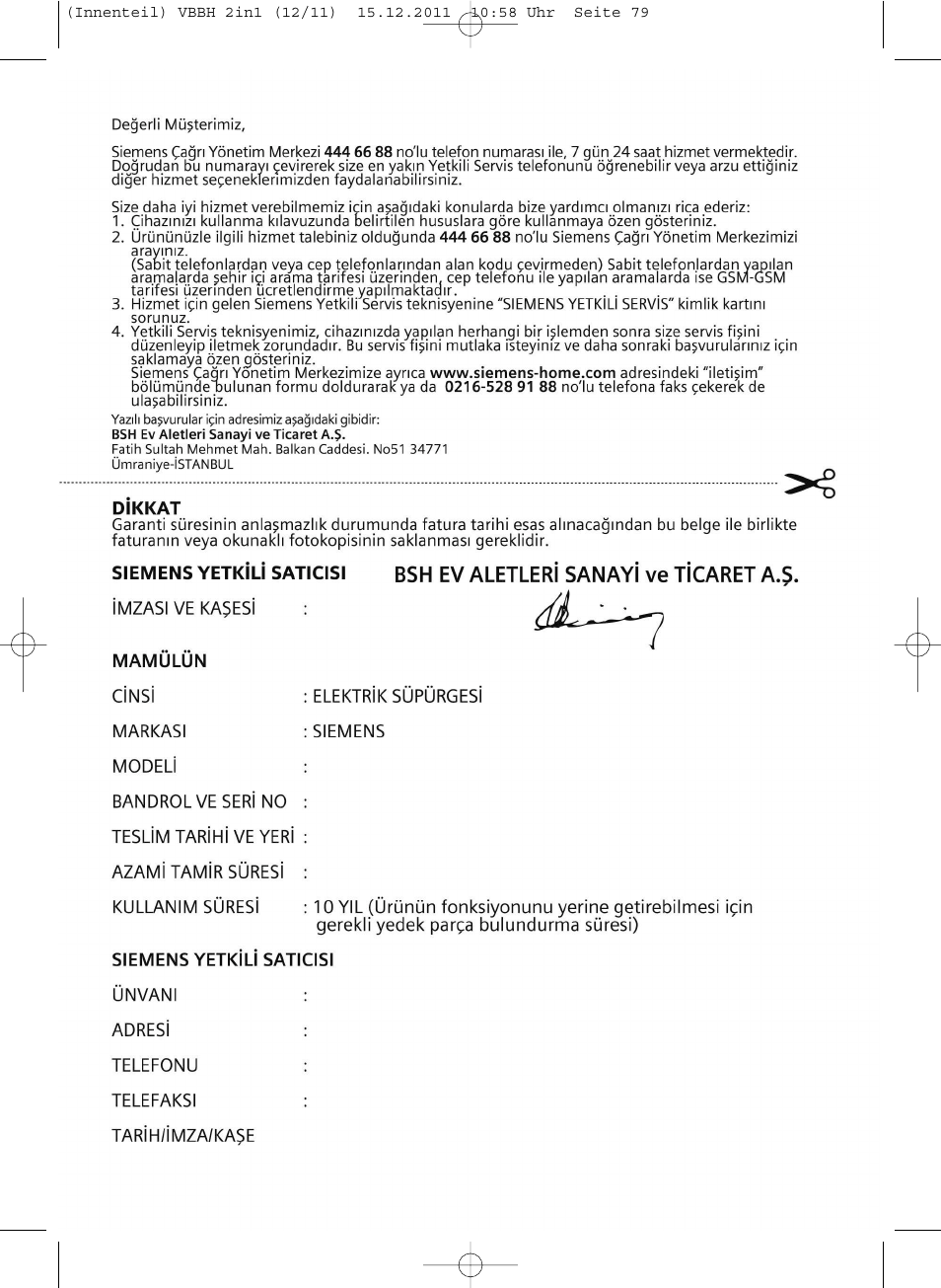 Siemens VBH14401 User Manual | Page 81 / 82