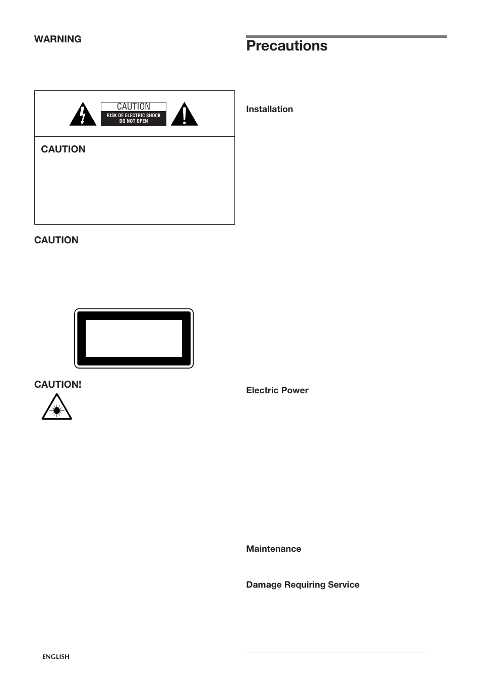 Precautions, Caution | Aiwa CSD-TD20 User Manual | Page 3 / 8