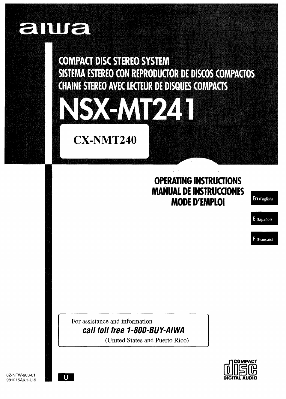 Aiwa CX-NMT240 User Manual | 76 pages