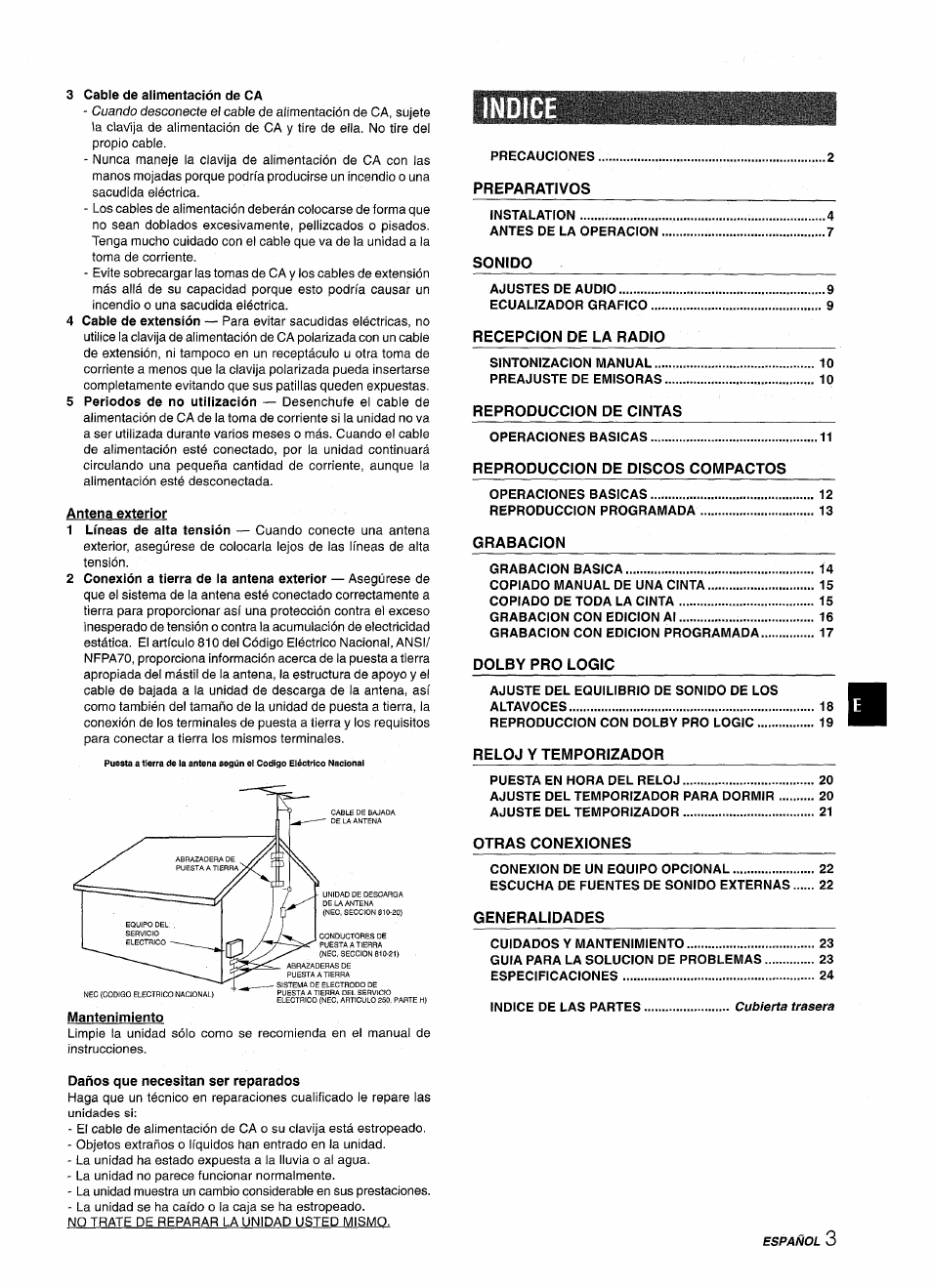 Indice | Aiwa CX-NMT240 User Manual | Page 27 / 76