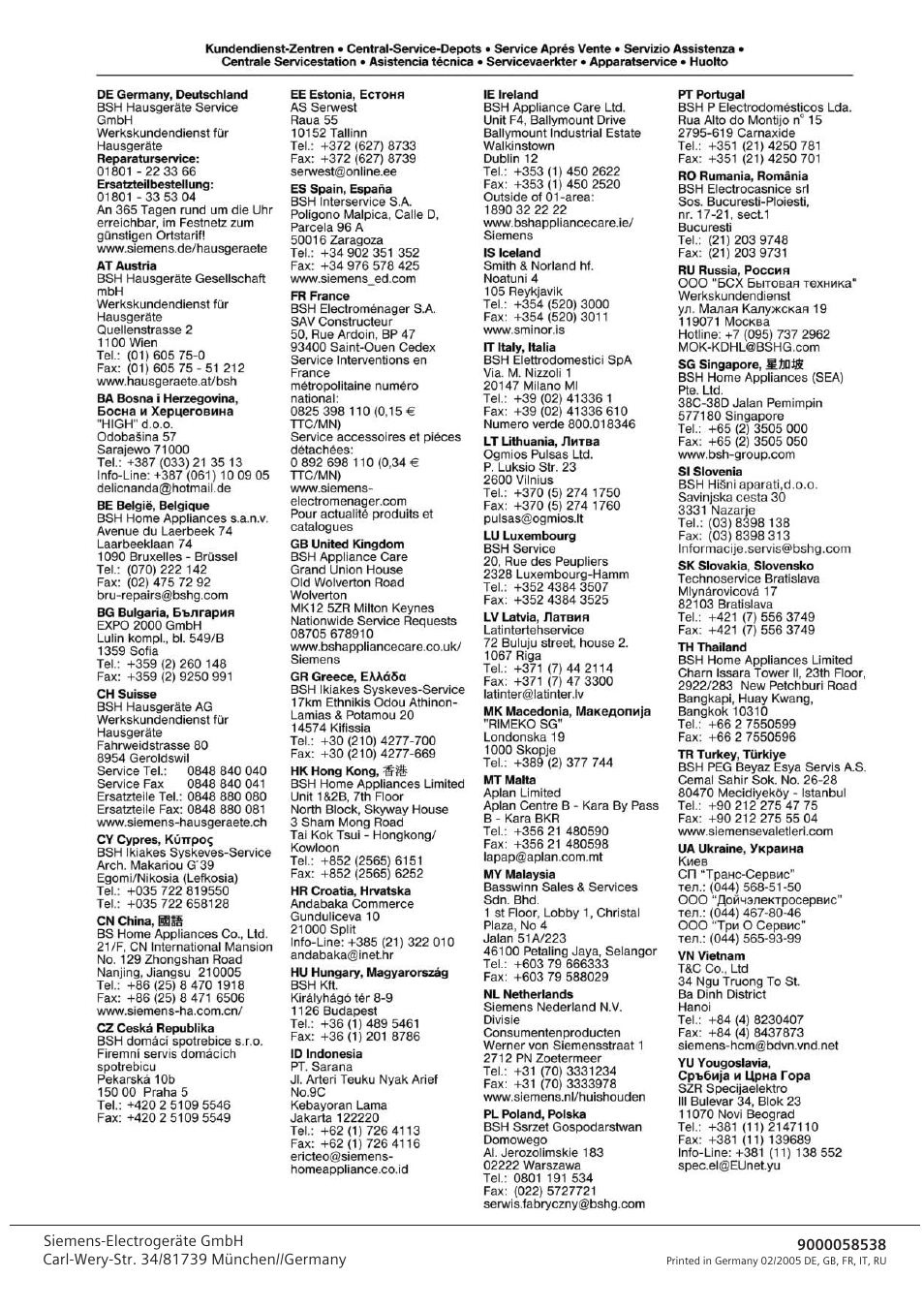 Siemens DO15652 User Manual | Page 20 / 20