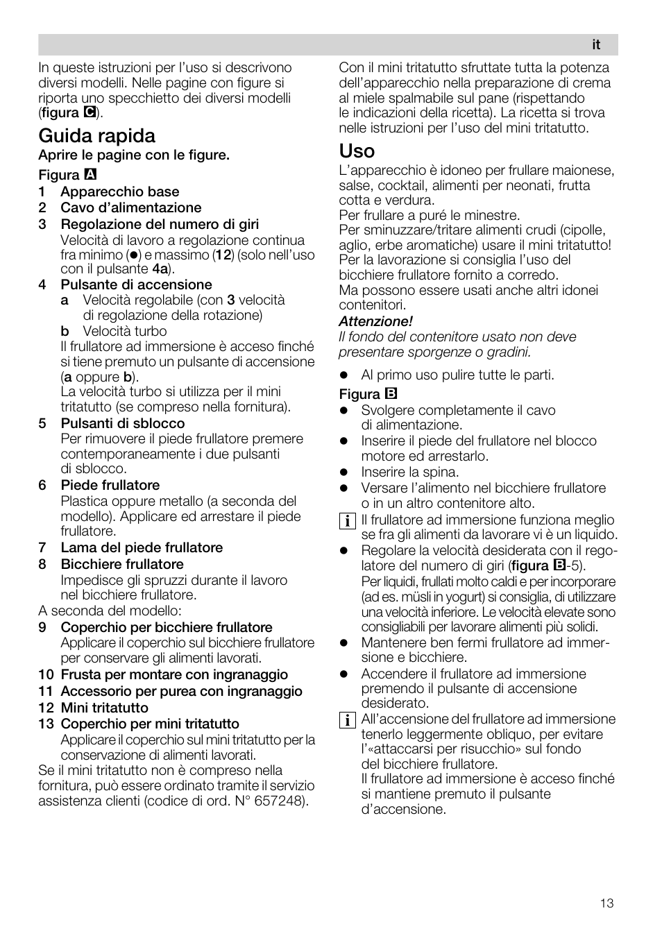 Guida rapida | Siemens MQ67115 User Manual | Page 13 / 67