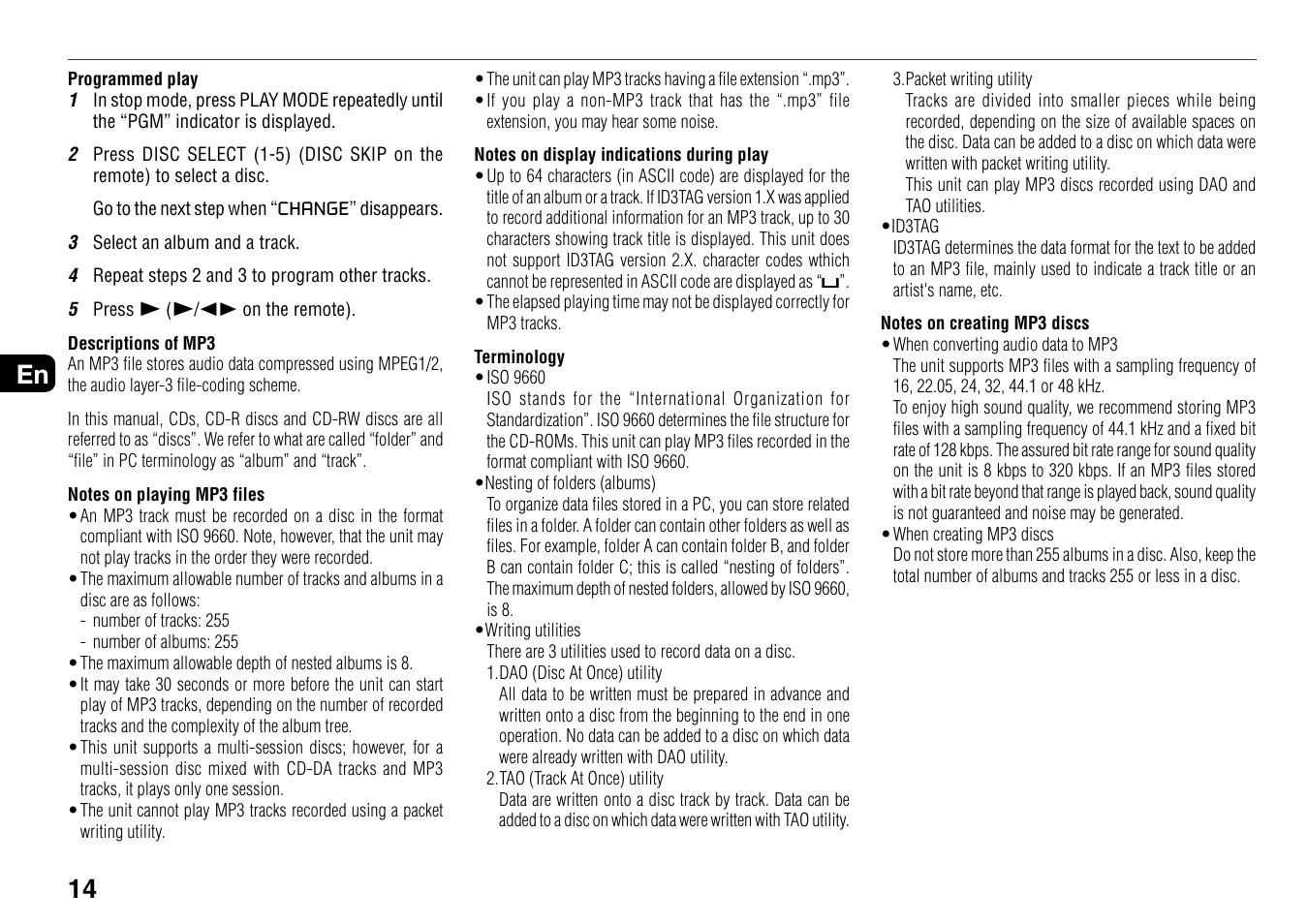 14 en | Aiwa BMZ-K1 User Manual | Page 14 / 46