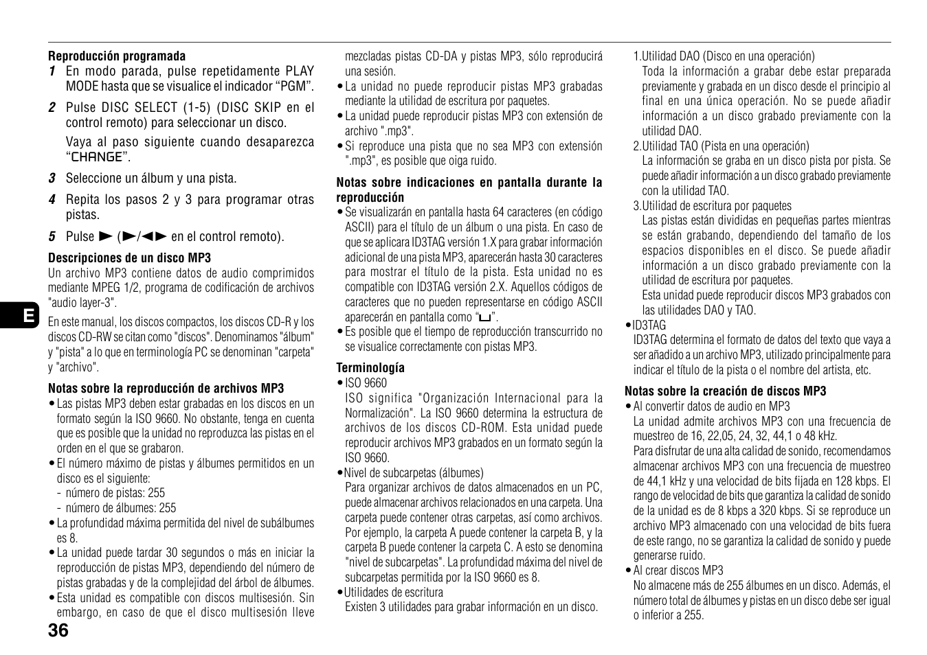 36 e | Aiwa BMZ-K1 User Manual | Page 36 / 46