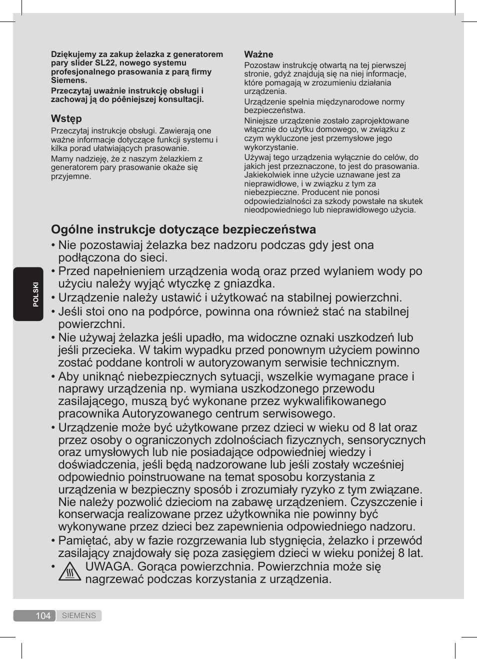 Siemens TS22XTRM User Manual | Page 104 / 152