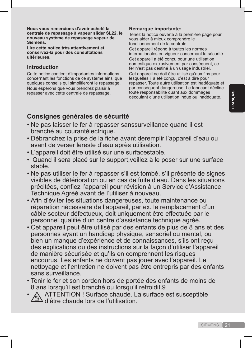 Siemens TS22XTRM User Manual | Page 21 / 152