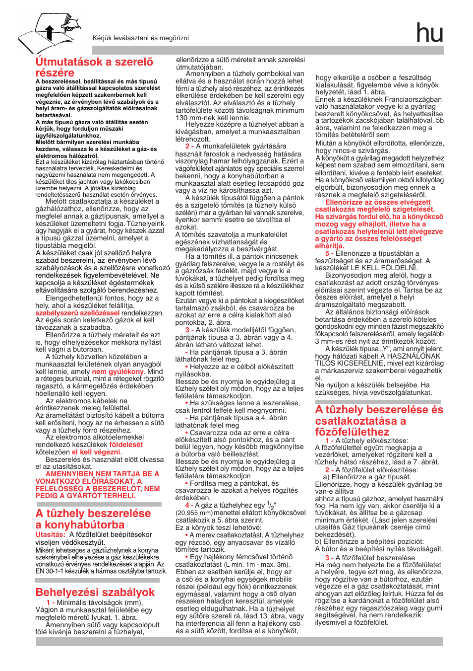 Útmutatások a szerelõ részére | Siemens EG20158EU User Manual | Page 21 / 28