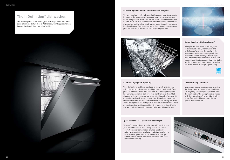 The hidefinition, Dishwasher | Siemens 30inc Stainless Gas Cooktop User Manual | Page 15 / 28