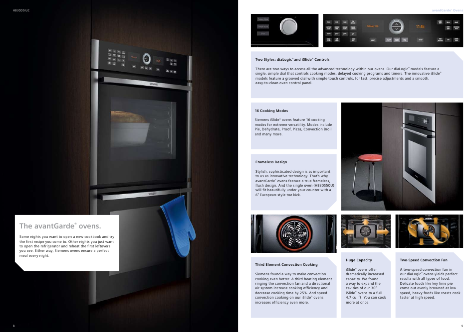 The avantgarde, Ovens | Siemens 30inc Stainless Gas Cooktop User Manual | Page 5 / 28