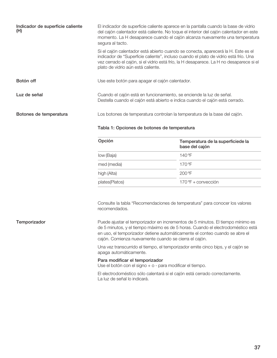Siemens 30inc Warming Drawer User Manual | Page 37 / 48