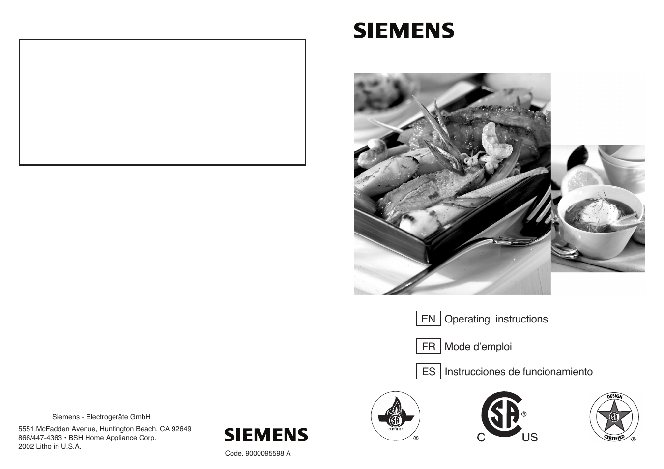 Siemens 30inc Stainless Gas Cooktop User Manual | 65 pages