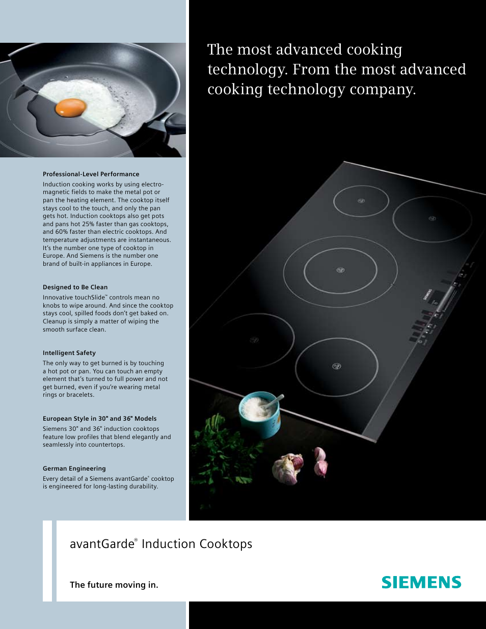 Siemens 30inc Induction Cooktop User Manual | 2 pages