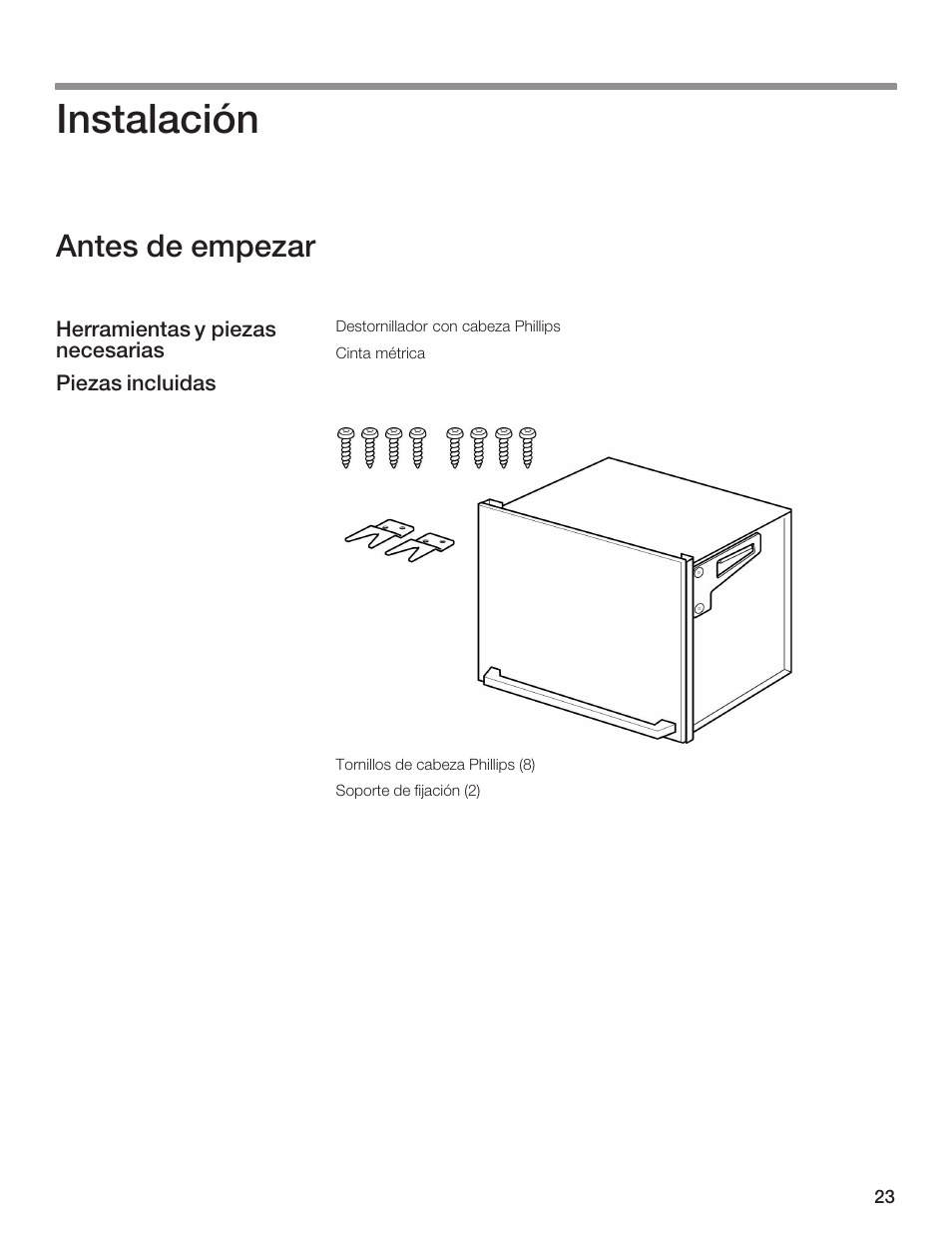 Instalación | Siemens 30inc Microwave with liftDoor User Manual | Page 23 / 32