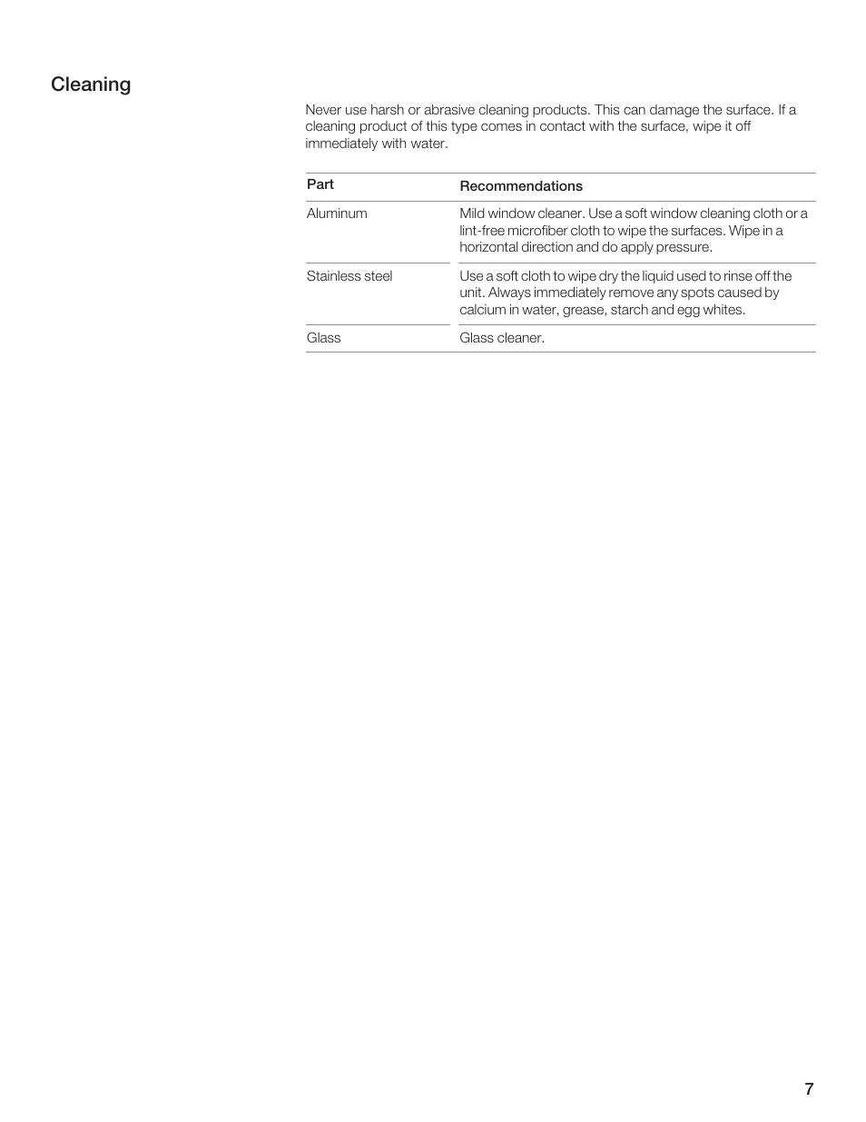 Cleaning | Siemens 30inc Microwave with liftDoor User Manual | Page 7 / 32