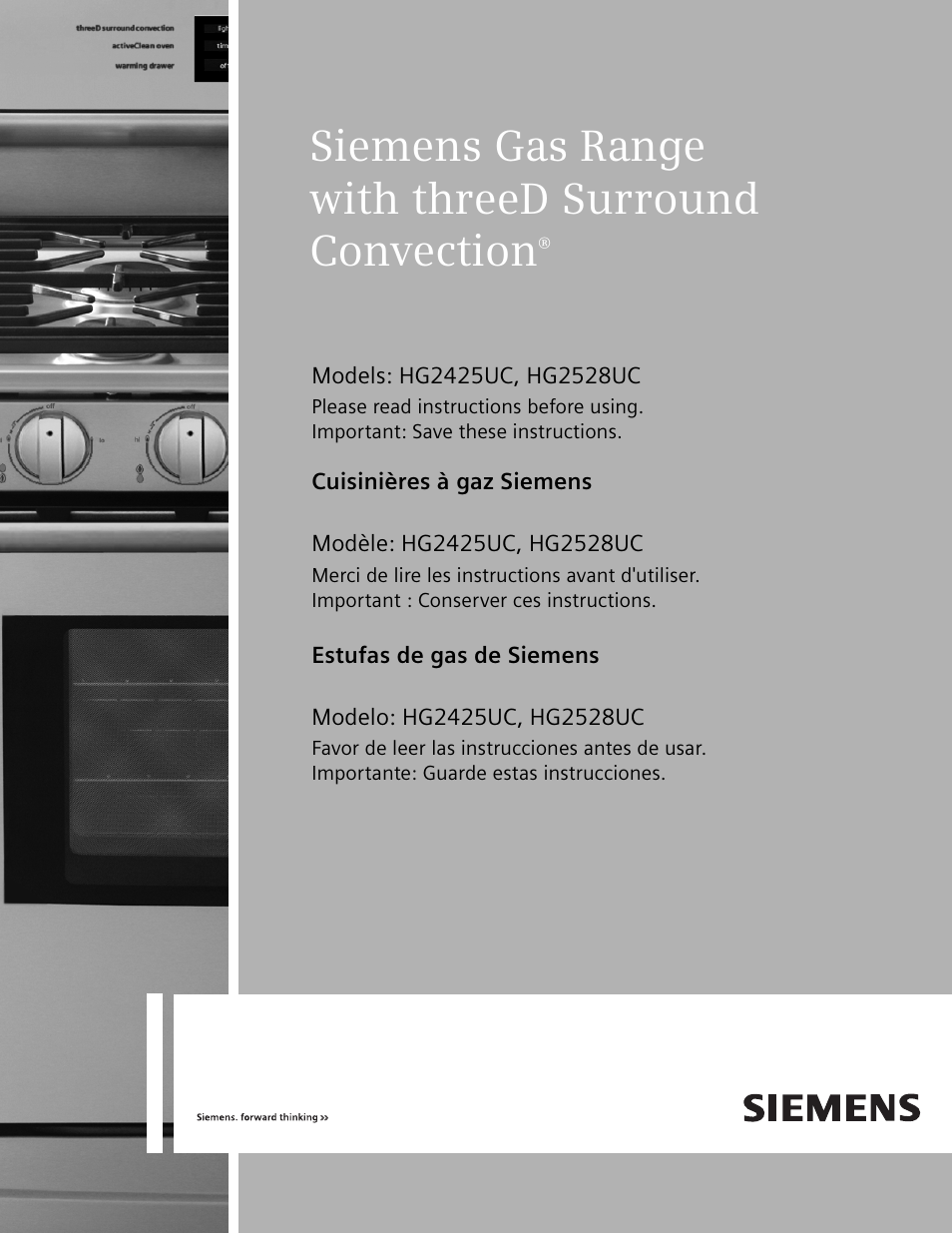 Siemens Gas Range User Manual | 32 pages