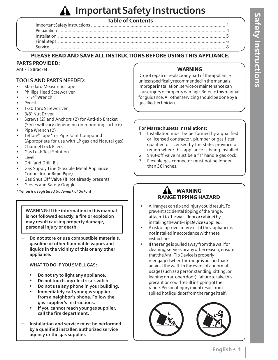 Important safety instructions | Siemens Gas Range User Manual | Page 3 / 32