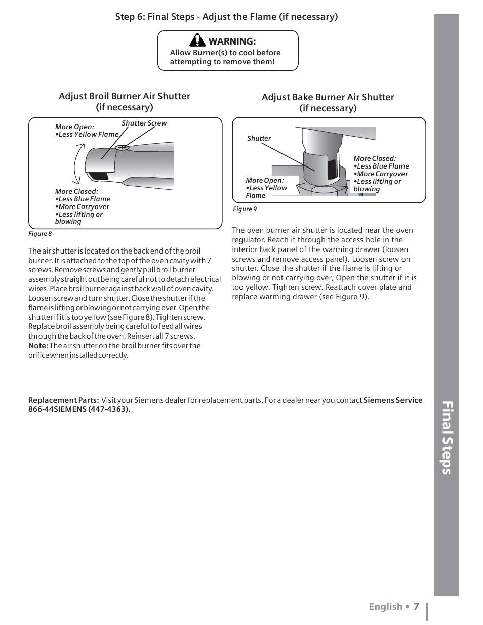 Siemens Gas Range User Manual | Page 9 / 32