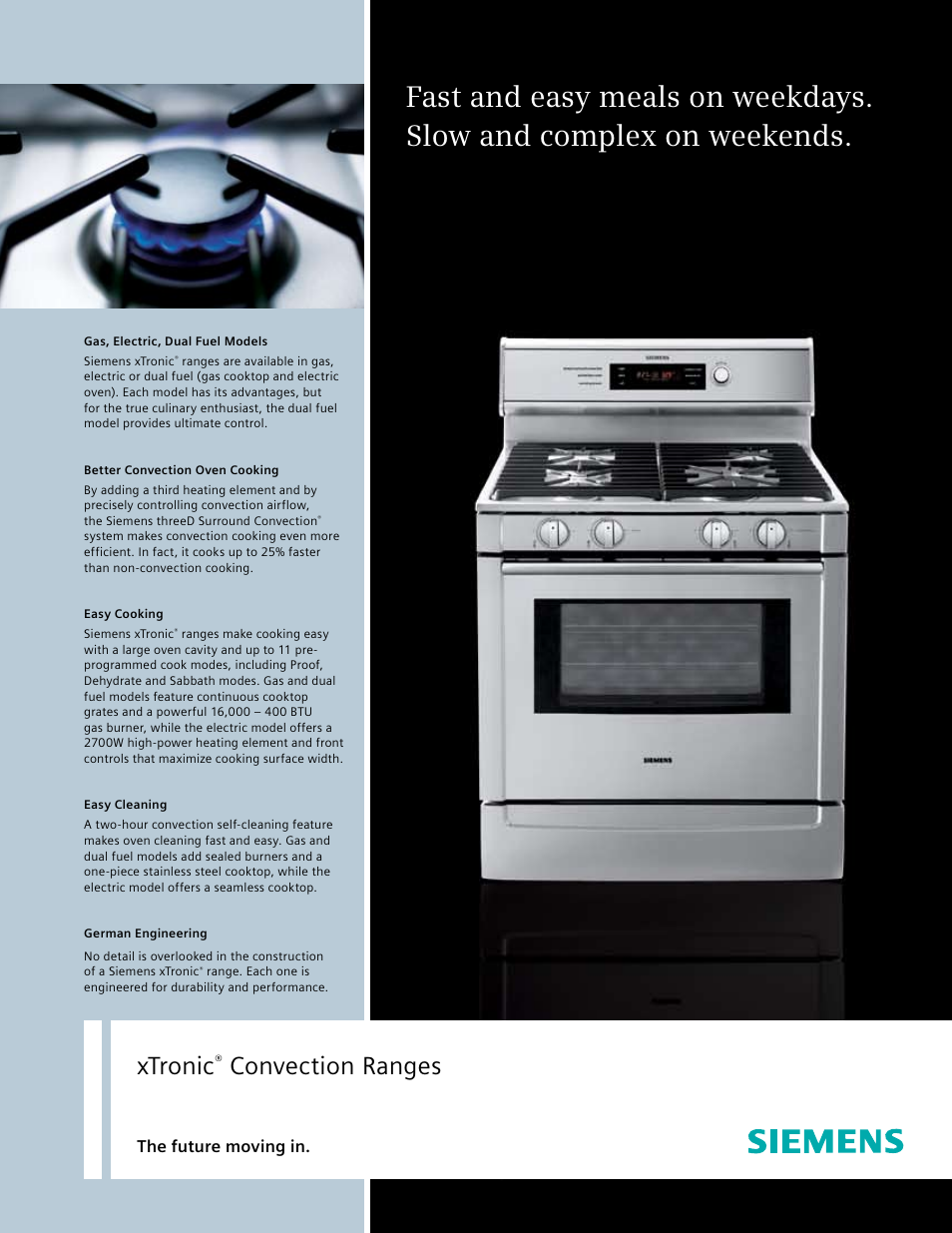 Siemens Gas Range User Manual | 2 pages