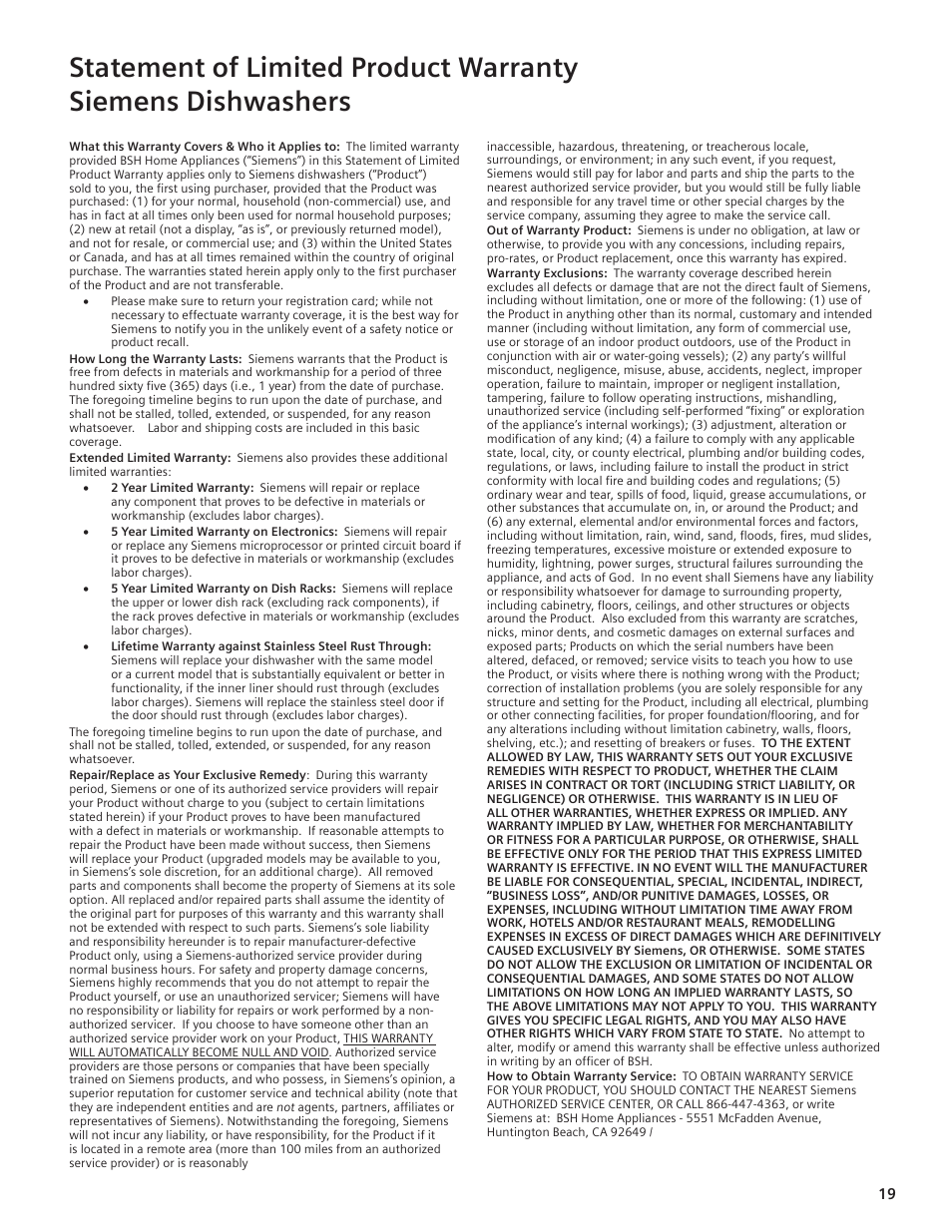 Siemens hiDefinition 48 dBA Dishwasher User Manual | Page 19 / 64