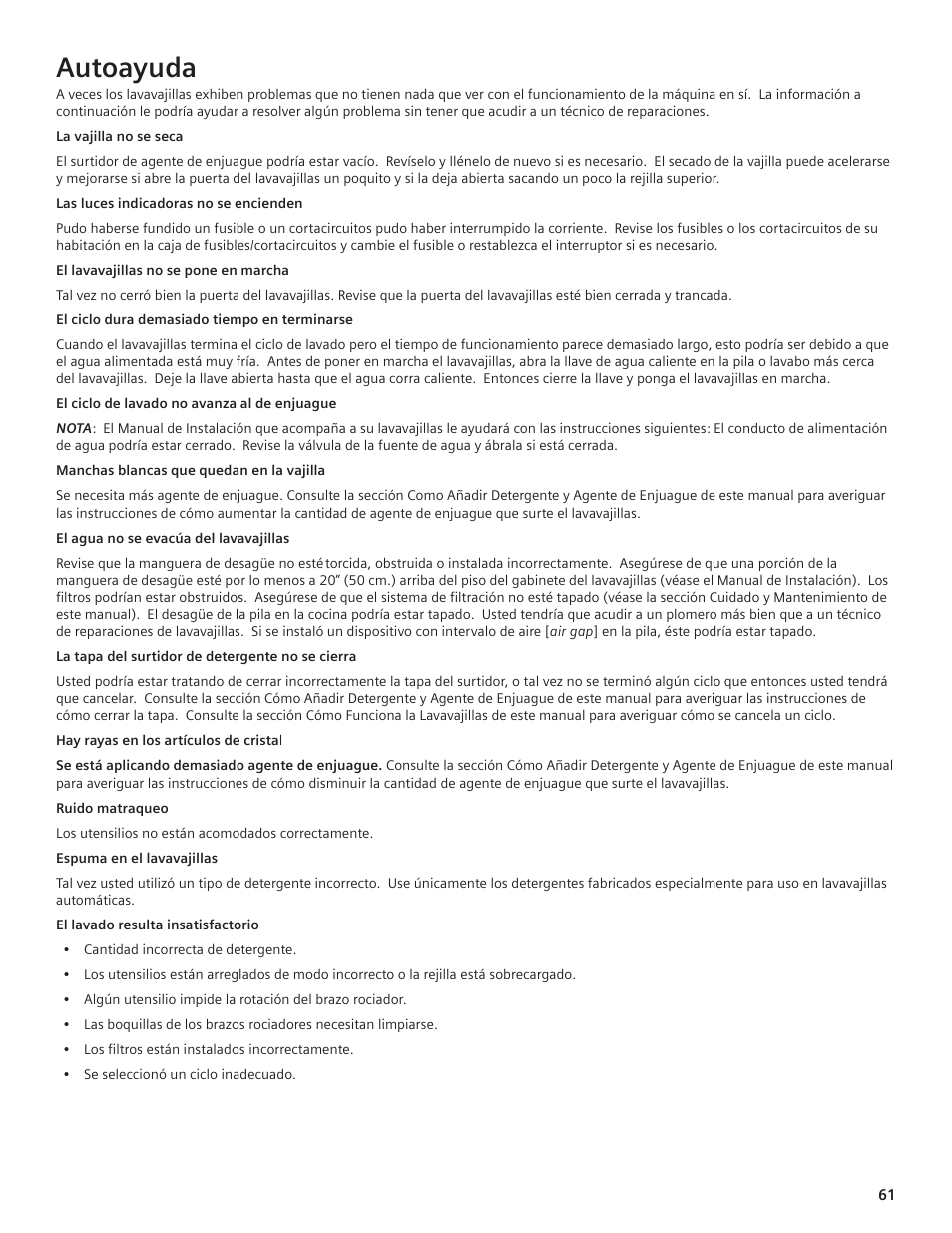 Autoayuda | Siemens hiDefinition 48 dBA Dishwasher User Manual | Page 61 / 64