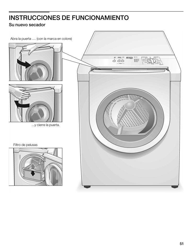 Instrucciones de funcionamiento | Siemens 27 Electric Dryer User Manual | Page 51 / 64