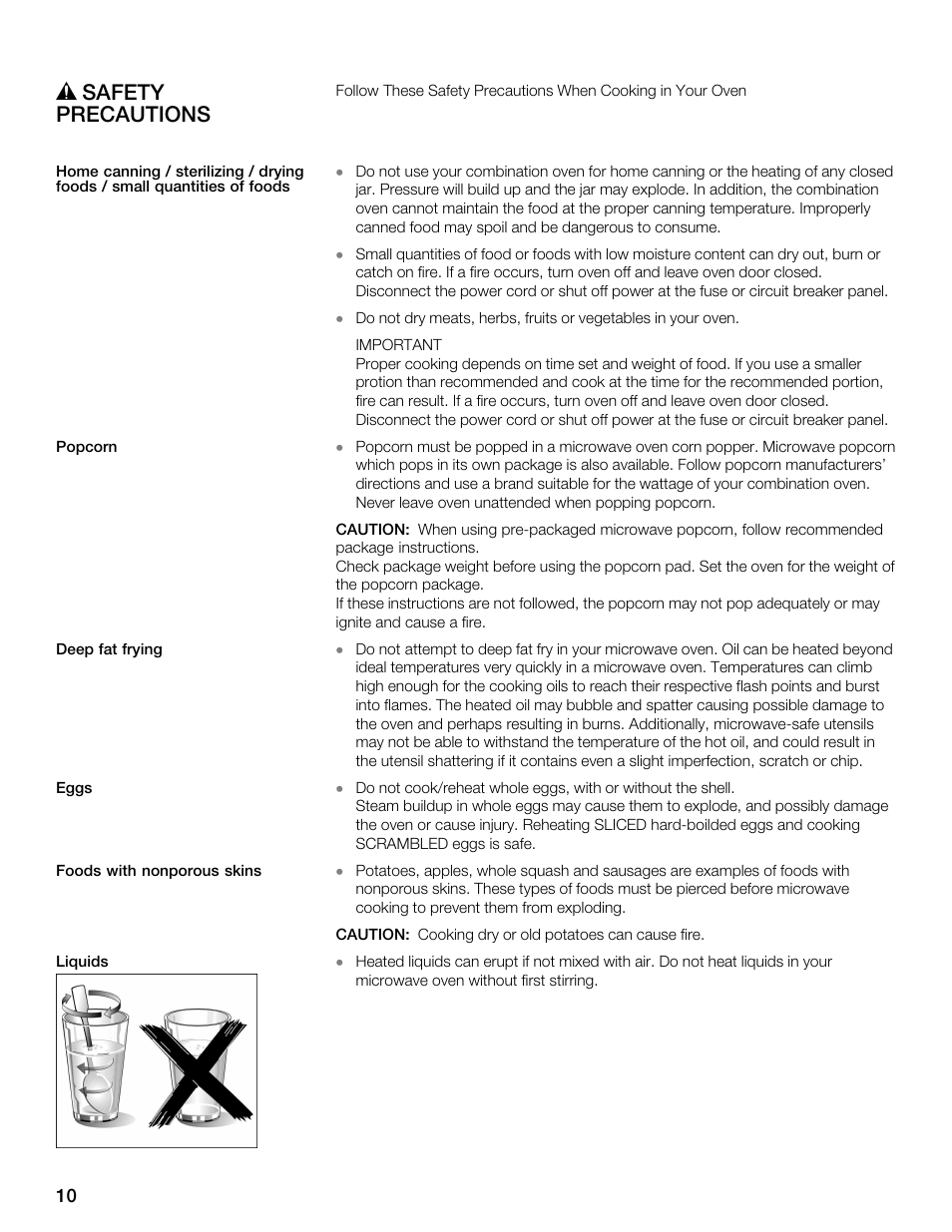 Ř safety precautions | Siemens 30 Convection Microwave User Manual | Page 10 / 136