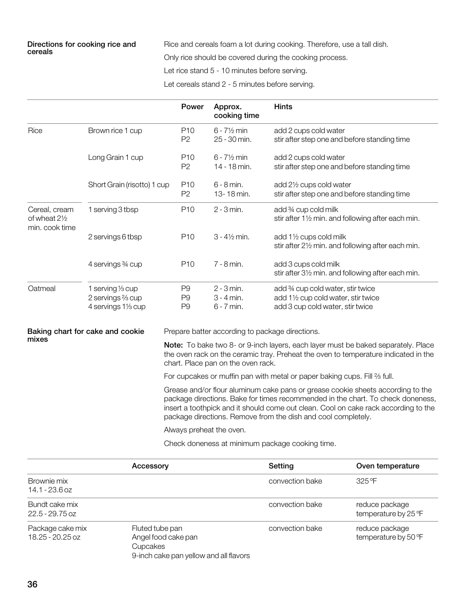 Siemens 30 Convection Microwave User Manual | Page 36 / 136