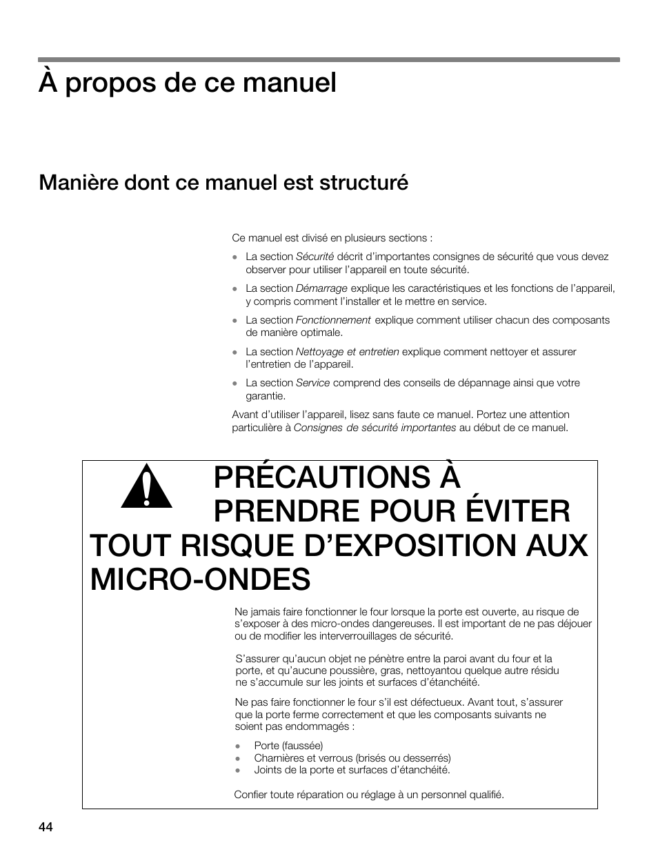 À propos de ce manuel, Manière dont ce manuel est structuré | Siemens 30 Convection Microwave User Manual | Page 44 / 136