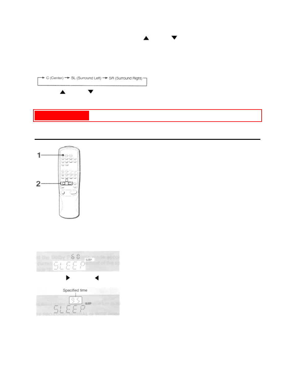 Timer pg. 14, Setting the sleep timer | Aiwa AV-DV500 User Manual | Page 24 / 28